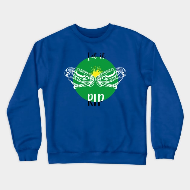 clashing beyblade green / white Crewneck Sweatshirt by Lins-penseeltje